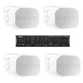 Denon 4 Speaker Bundle for Background Music Microphone Paging 100V Amplifier Outdoor / Indoor